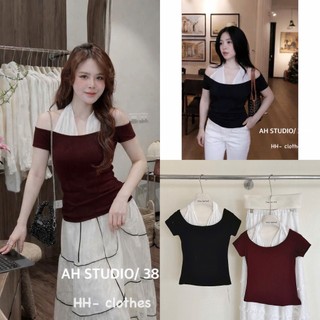 [A3886] ÁO KIỂU TRỄ VAI PHỐI YẾM VOAN metwo.dearu - Áo thun trơn body cổ xoắn pha màu cộc tay co dãn ulzzang tiểu thư HQ