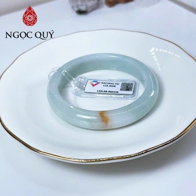 Vòng cẩm thạch A - Vòng phỉ thúy type A xanh táo điểm phỉ chất nếp mịn ni 54 -56 mm(Kèm kđ) LM82 - Ngọc Quý