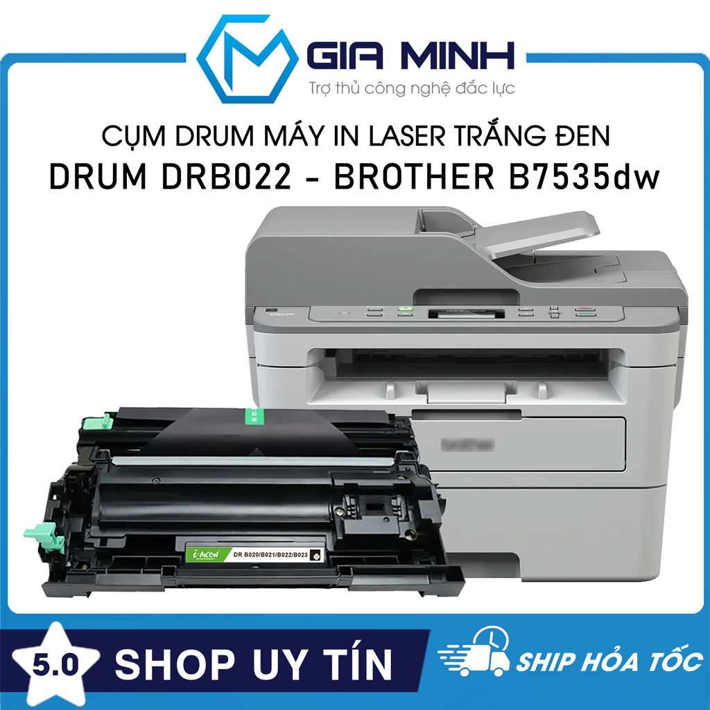 Cụm Drum Brother DRB022 - Tương Thích Máy In Laser Brother B7535dw - Full VAT - Full Box