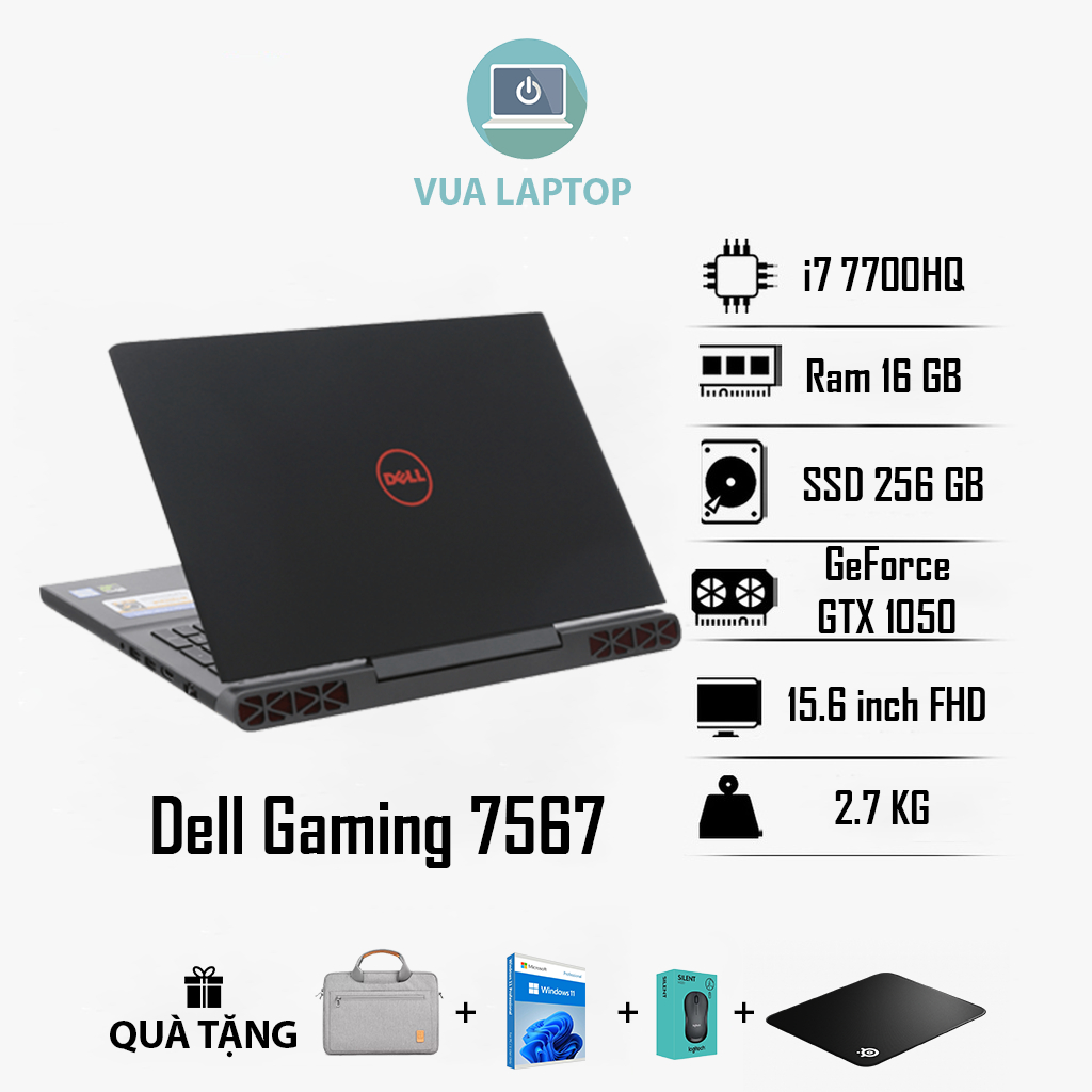 Laptop Gaming Dell 7567 - Core i5/i7 | RAM 8GB/16GB | SSD+HDD - GTX 1050/1050Ti - Chiến Game, Đồ Họa