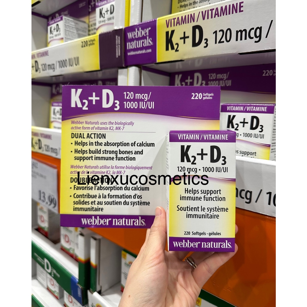 Vitamin K2&D3 của Webber Naturals 60& 220 softgels; HSD 2026