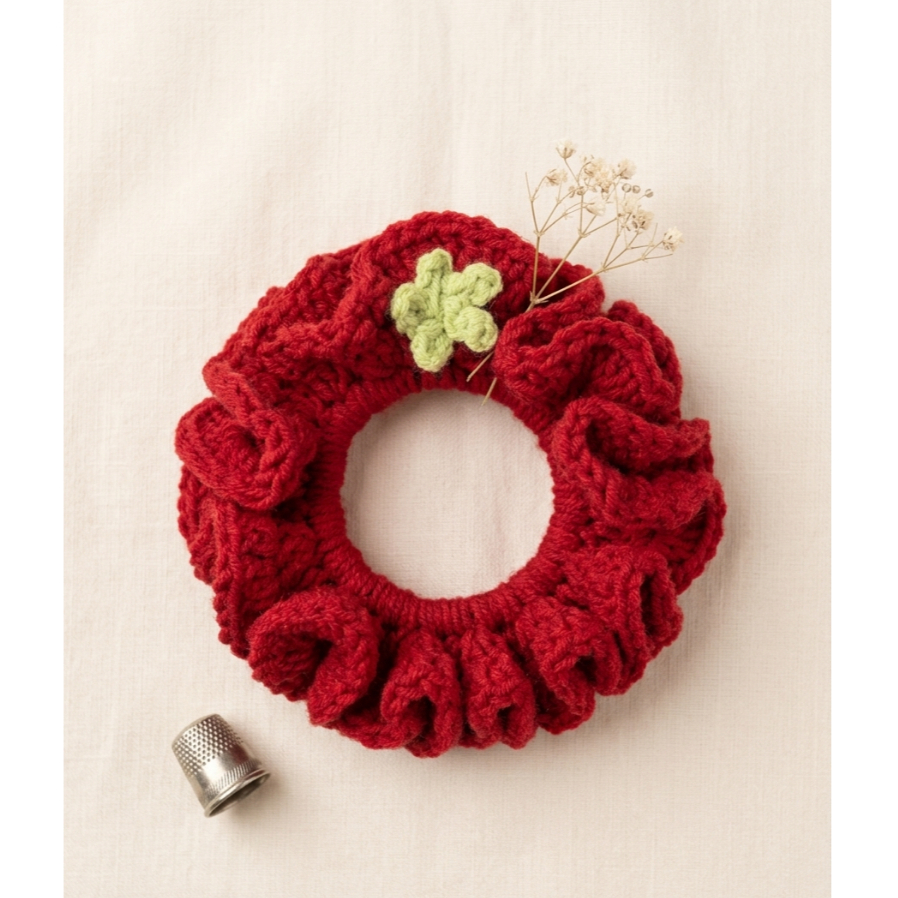 Scrunchies cà chua len handmade