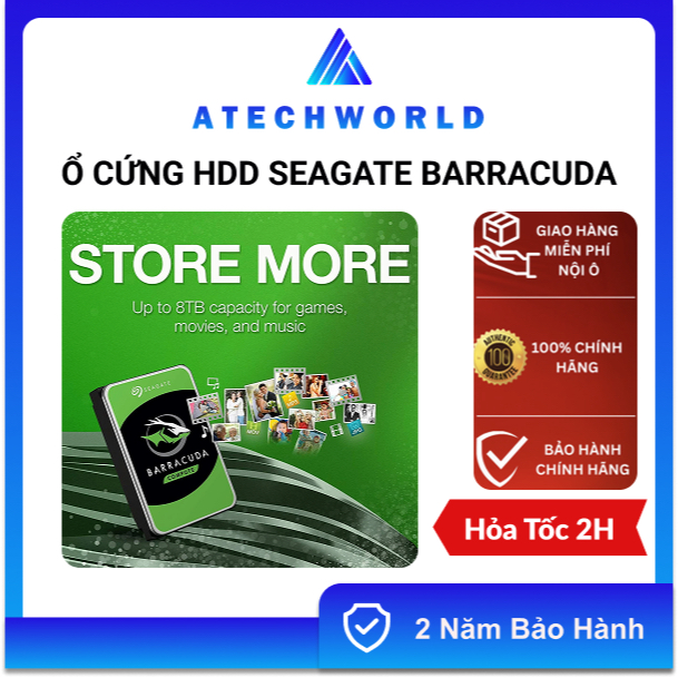 Ổ Cứng HDD Seagate Barracuda 1TB 2TB 4TB 6TB 8TB 10TB Chuyên Lưu Trữ Dữ Liệu – Hàng Chính Hãng - BH 