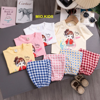 set quần ngố karo cho bé