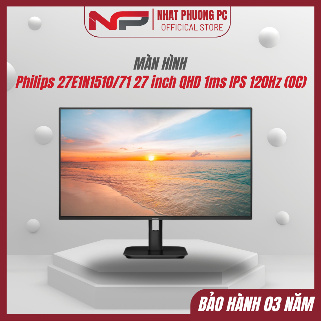 Màn hình Philips 27E1N1510/71 27 inch QHD 1ms IPS 120Hz (OC) - Bảo hành 36 tháng