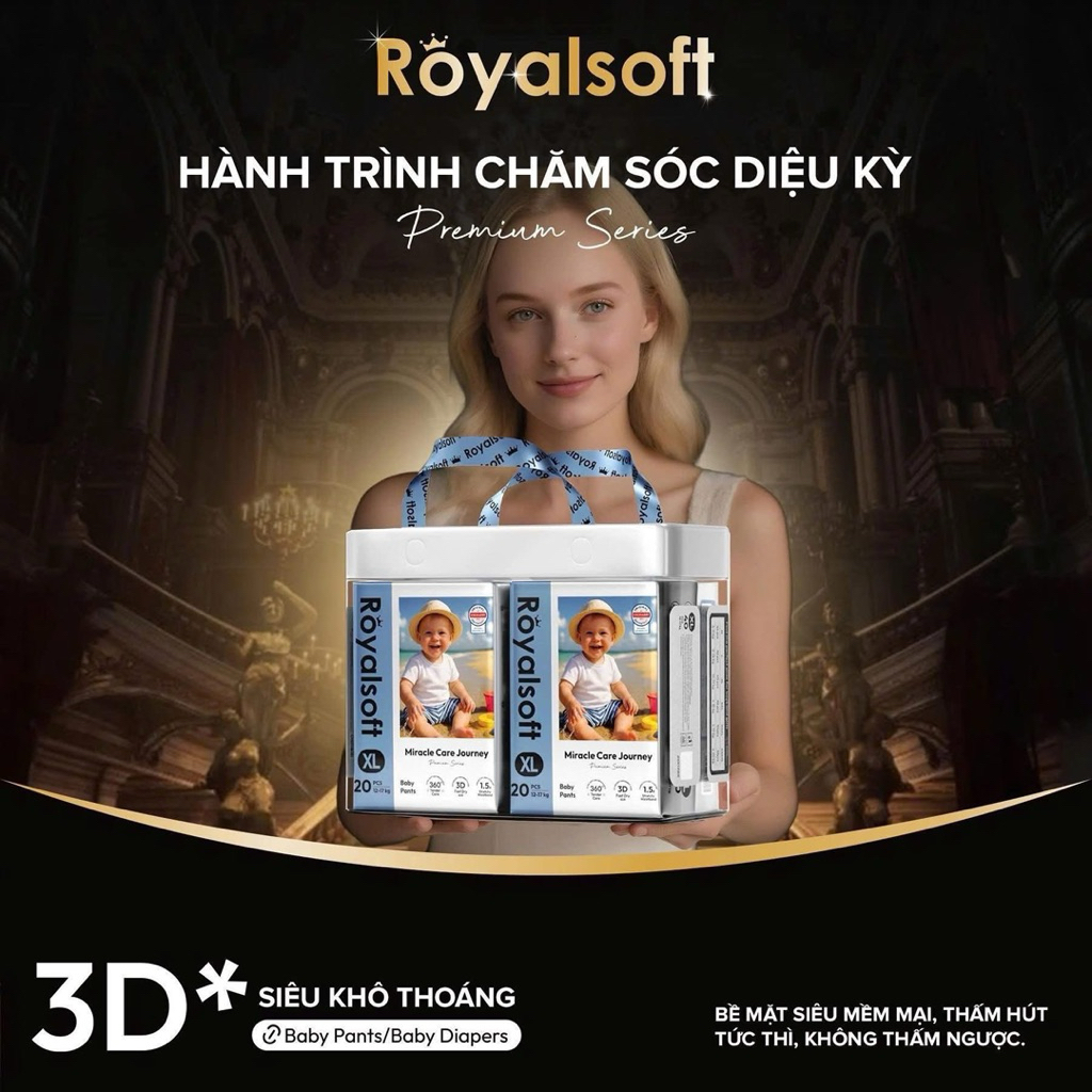 Bỉm Hoàng Gia Royal Soft Siêu Khô Thoáng Dành Cho Bé