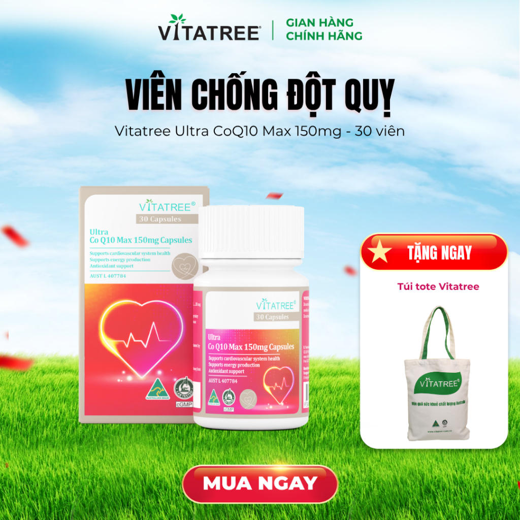 TPBVSK Ultra Co Q10 Max 150mg Capsules hộp 30 viên - Viên Uống Hỗ Trợ Bổ Tim Mạch Vitatree