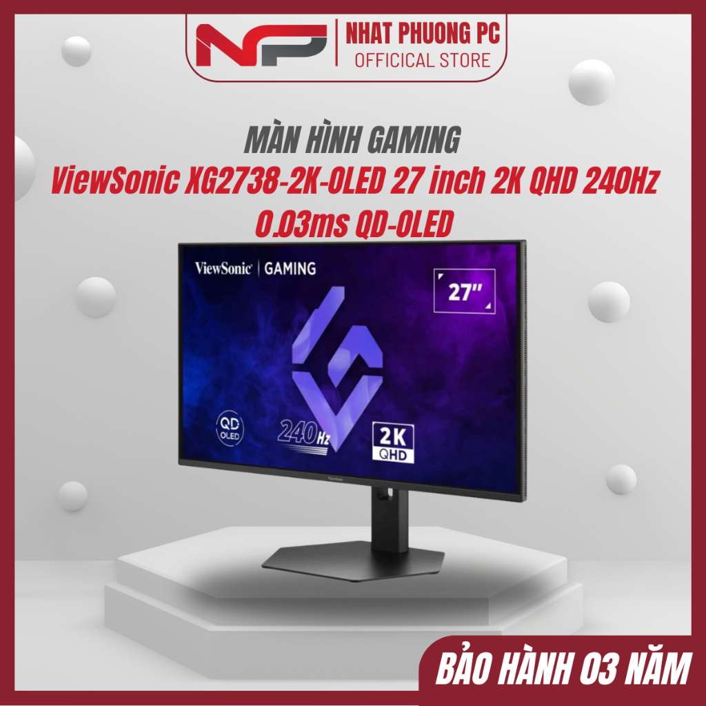 Màn hình Gaming ViewSonic XG2738-2K-OLED 27 inch 2K QHD 240Hz 0.03ms QD-OLED