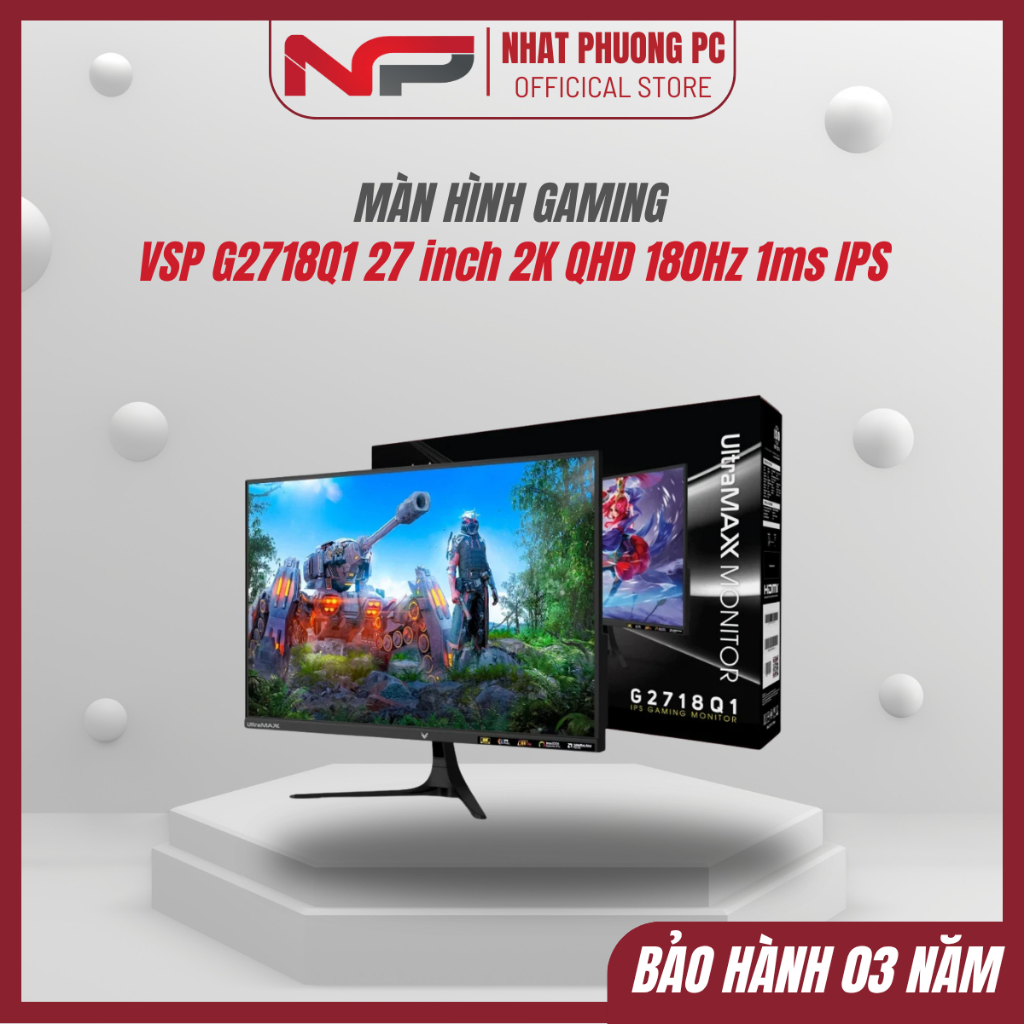 Màn hình Gaming VSP G2718Q1 27 inch 2K QHD 180Hz 1ms IPS - Bảo hành 36 tháng