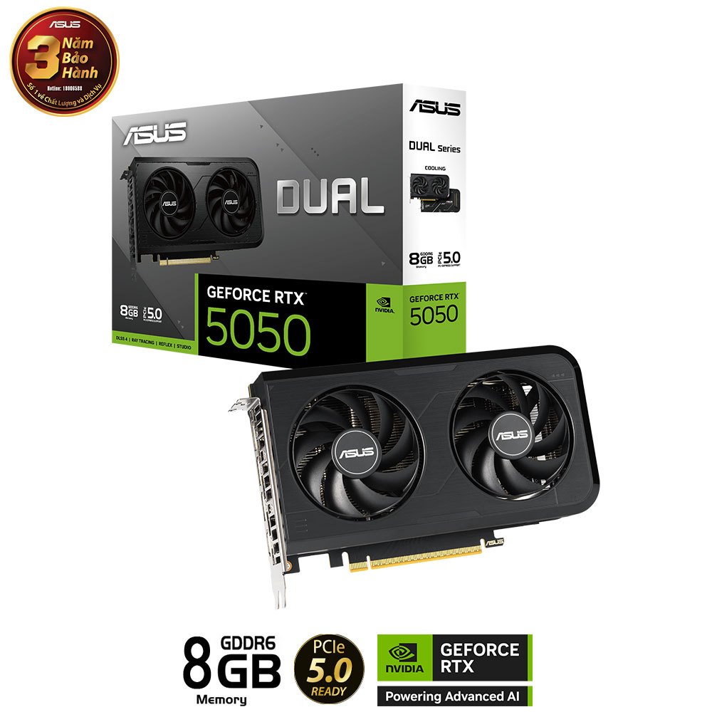 Card màn hình ASUS Dual GeForce RTX 5050 8GB GDDR6 (DUAL-RTX5050-8G)