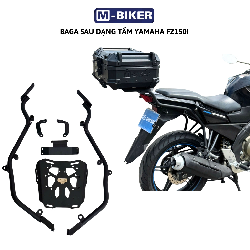 Baga fz150, cảng sau fz150, baga gắn thùng nhôm fz150 chất liệu thép, sơn tĩnh điện.