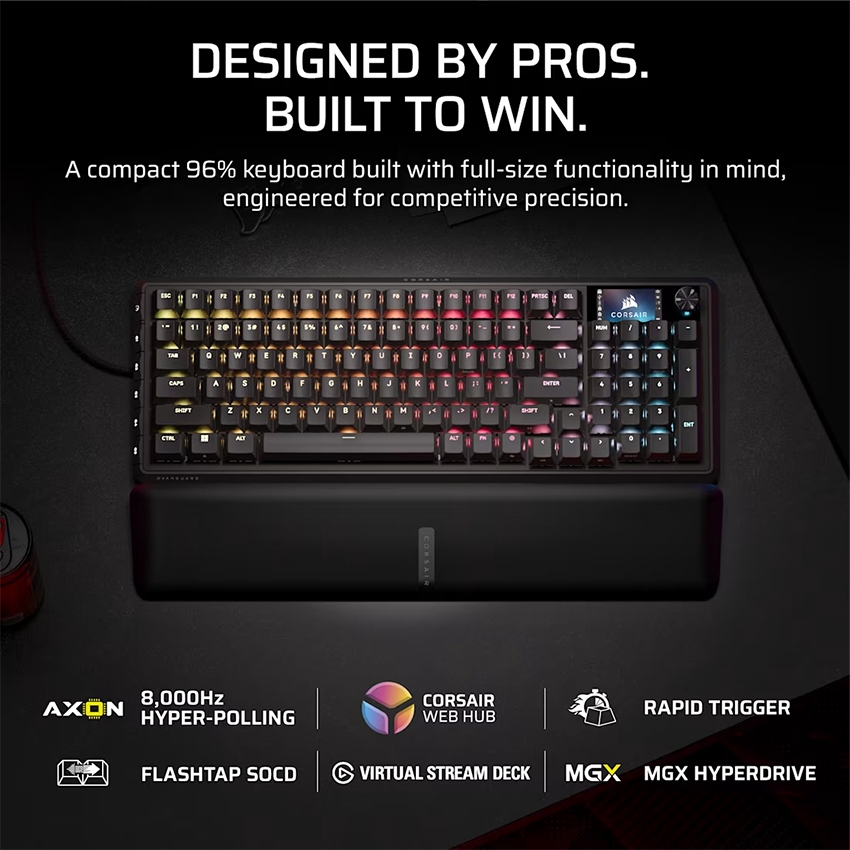 "Bàn phím Corsair VANGUARD PRO 96-MGX Hyperdrive-BLK-RGB NEW