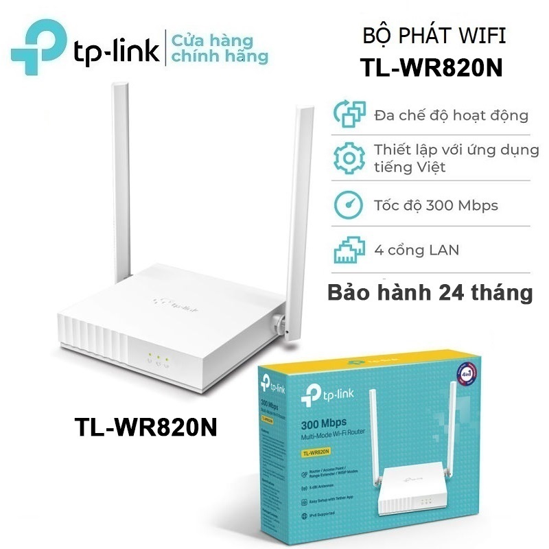 Bộ Phát Wifi TPLink 820N ( TPLink TL-WR820N ) Chuẩn N 300Mbps bảo vệ mạng Gia Đình tối đa - Hàng Chí