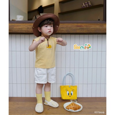 Áo ba lỗ Beemo in hình động vật  vải cotton co giãn cho bé đi học, đi chơi 6079AHB