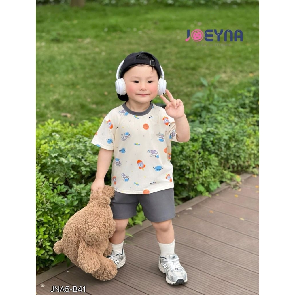 Sét bộ cộc tay khủng long Joeyna cho bé trai