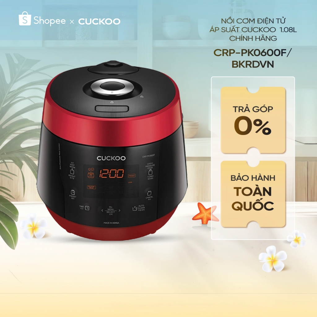 Nồi cơm điện tử áp suất Cuckoo CRP-PK0600F/BKRDVN - 1.08L chính hãng