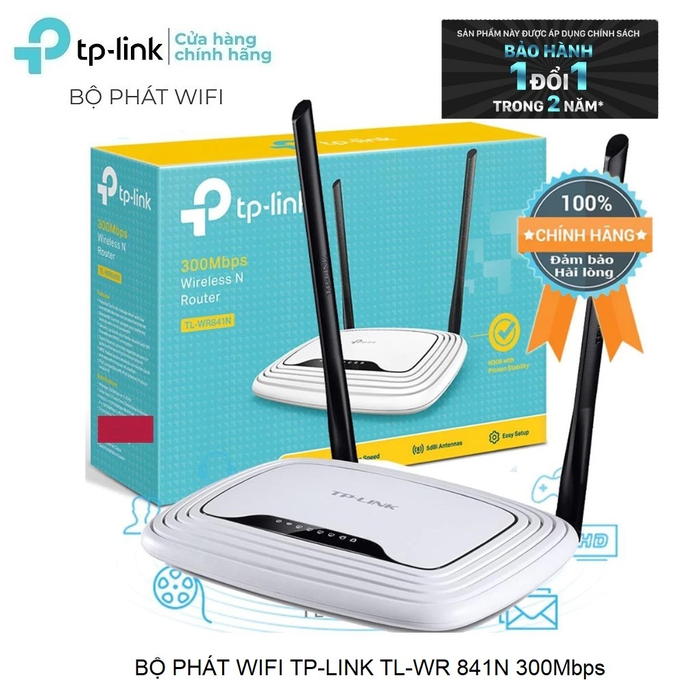 Bộ Phát Wifi TPLink 841N ( TPLink TL-WR841N ) Chuẩn N 300Mbps - Bảo Hành 24 Tháng