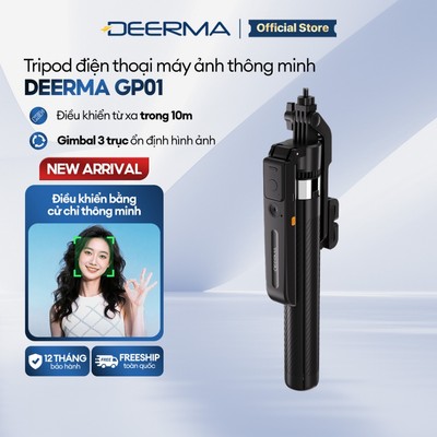 Tripod điện thoại máy ảnh thông minh Deerma GP01 xoay 360° không giới hạn, kèm điều khiển từ xa, 4 chân - BH 12 tháng