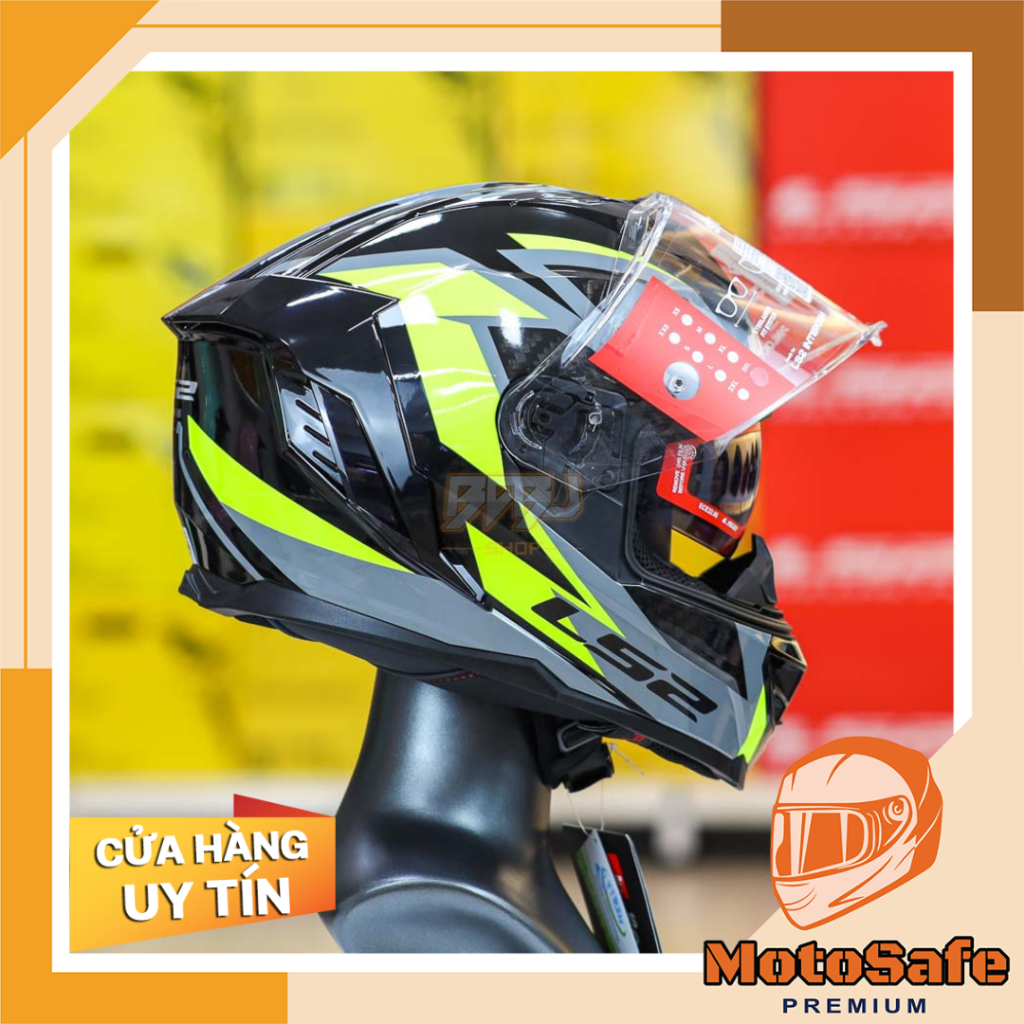 Mũ Fullface LS2 FF818 Storm 3 Dynamo Đen Vàng 2 Kính Chính Hãng 2026 Form Asian Fit