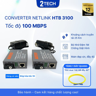 [TẶNG DÂY QUANG] Combo 5 Bộ chuyển đổi quang NetLink model HTB 3100 AB 100Mbps-25KM 1 sợi quang