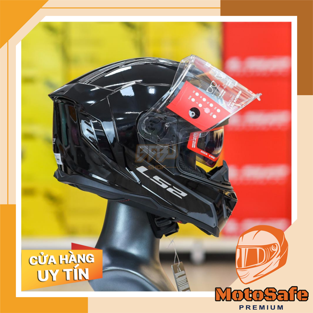 Mũ Fullface LS2 FF818 Storm 3 Đen Bóng 2 Kính Chính Hãng 2026 Form Asian Fit
