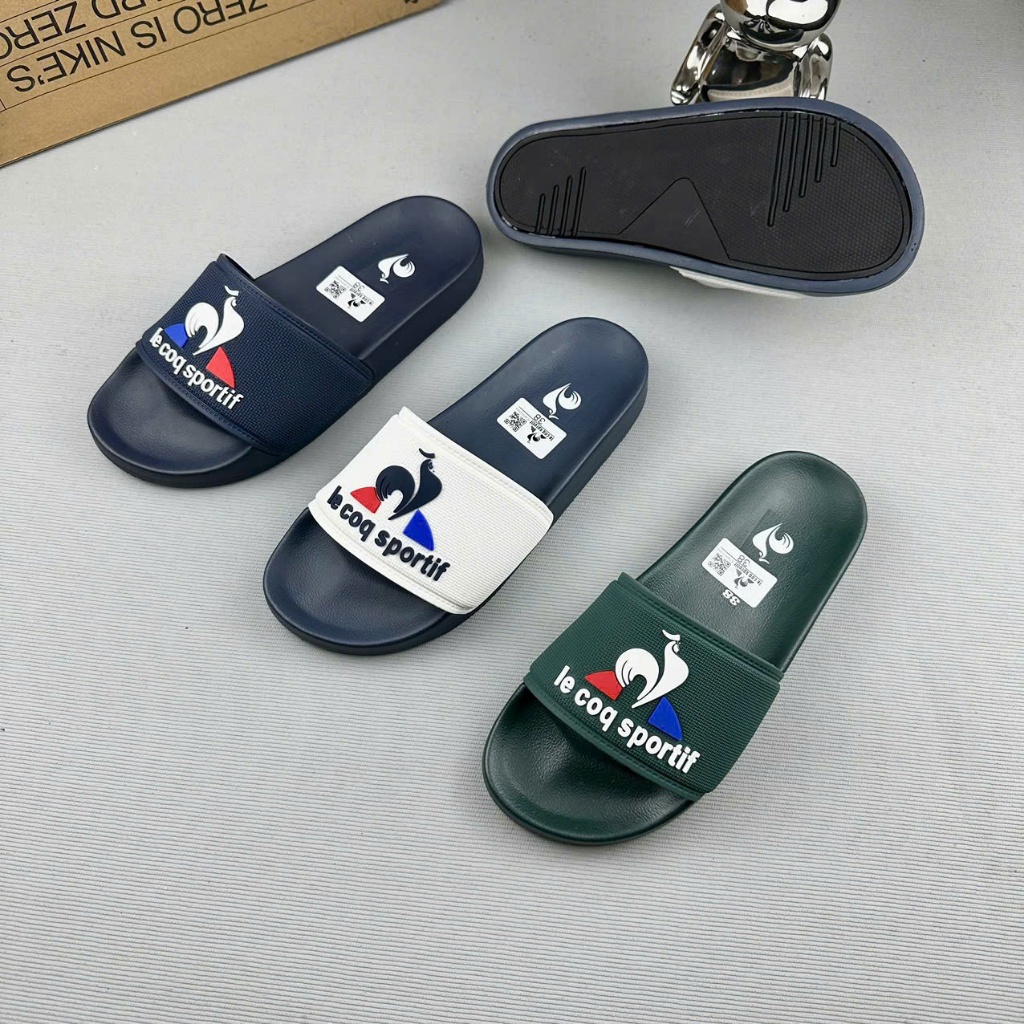 Dép Nam Le Coq Sportif – Quai Ngang Gà Trống, Đế Kép 2 Lớp Êm Chân