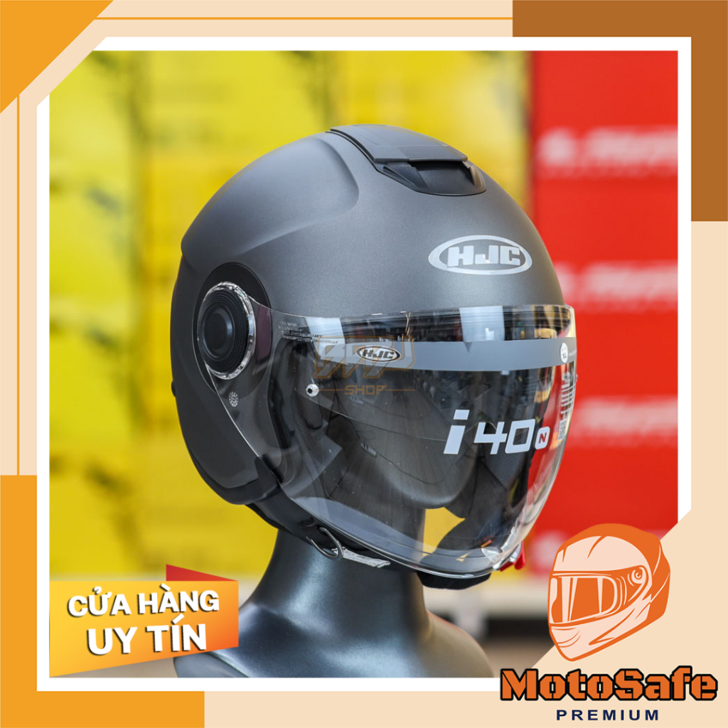 Mũ Bảo Hiểm 3/4 HJC I40N 2 Kính Xám Nhám, đi phố nhỏ gọn – Tầm nhìn rộng, ECE 22.06