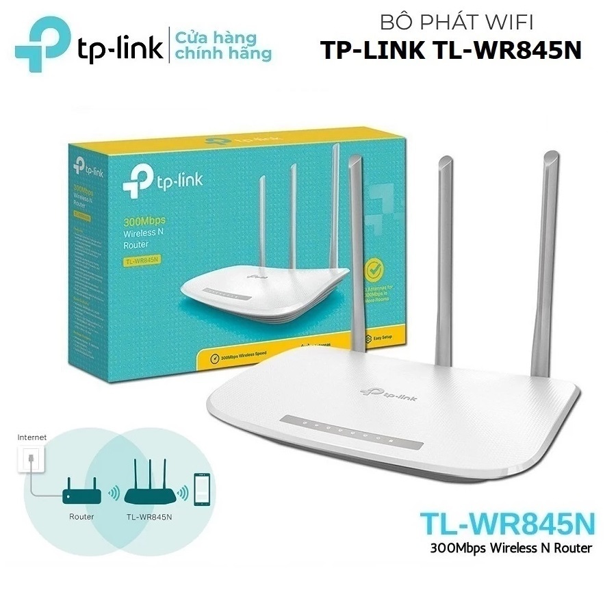 Bộ Phát Wifi TPLink 845N  (TP-Link TL-WR845N) Chuẩn N 300Mbps - Chính Hãng Bảo Hành 24 Tháng