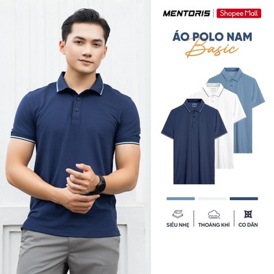 Áo Polo Nam MENTORIS, Polo Nam Cao Cấp, Form Regular Fit, Vải Cotton Poly Co Giãn Thoáng Mát MPS208R