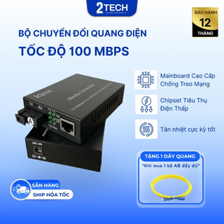 Bộ Chuyển Đổi Quang Điện, Converter 1 sợi quang IQTEK 1F1E- AB 100Mbps 25km Cao cấp