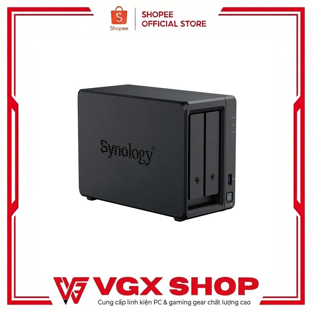 Thiết bị lưu trữ mạng Synology DS725+ | chỉ tương thích ổ Synology