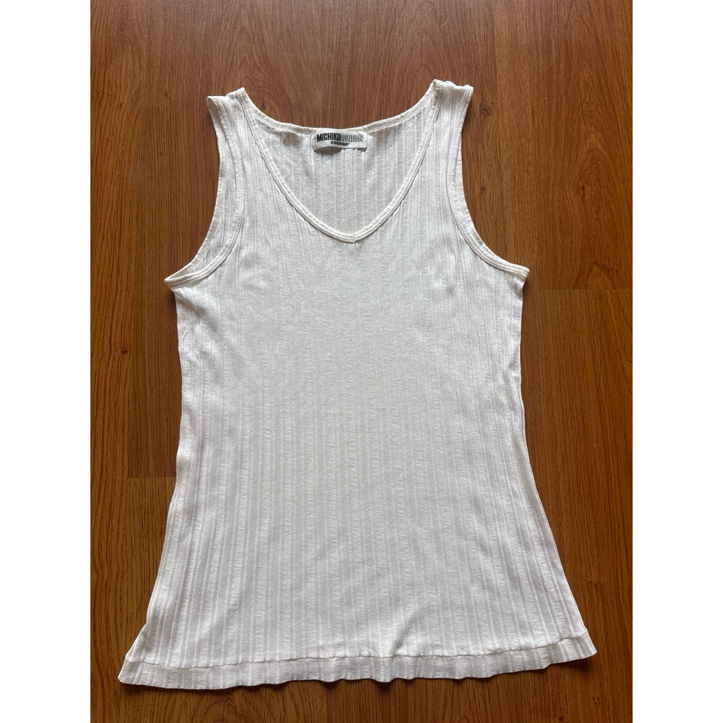 Áo tanktop màu trắng ngà 2hand Nhật hiệu MICHIKO LONDON size SM