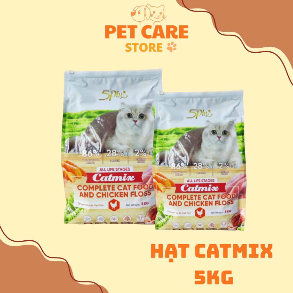 [ Hỏa Tốc ] Hạt 5Plus Catmix Cho Mèo Mix Topping Ruốc Gà 5kg