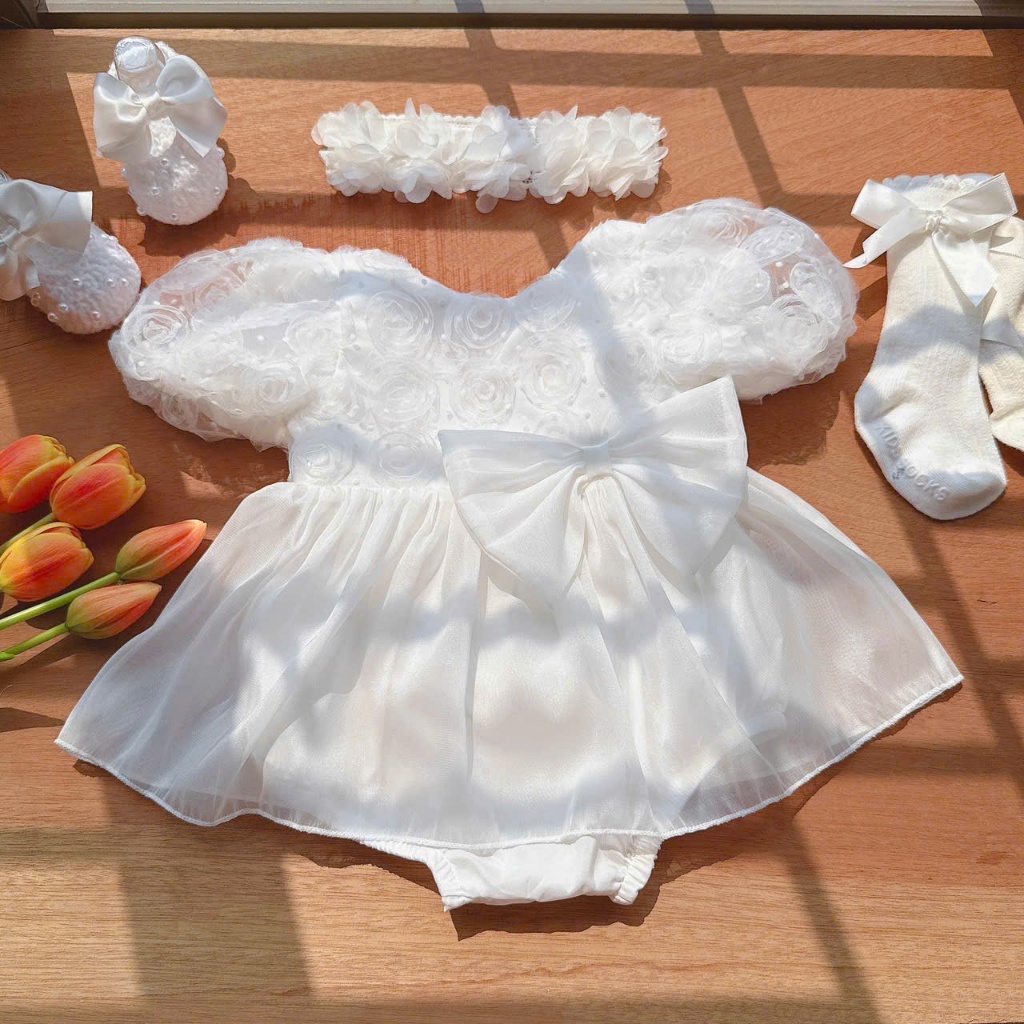 M93 Body Công Chúa Hoa Trắng nhún bèo chân Hằng handmade