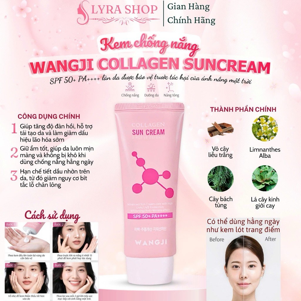 KEM CHỐNG NẮNG WANGJI COLLAGEN SUNCREAM [ Hàng chính hãng -có tem phụ ]