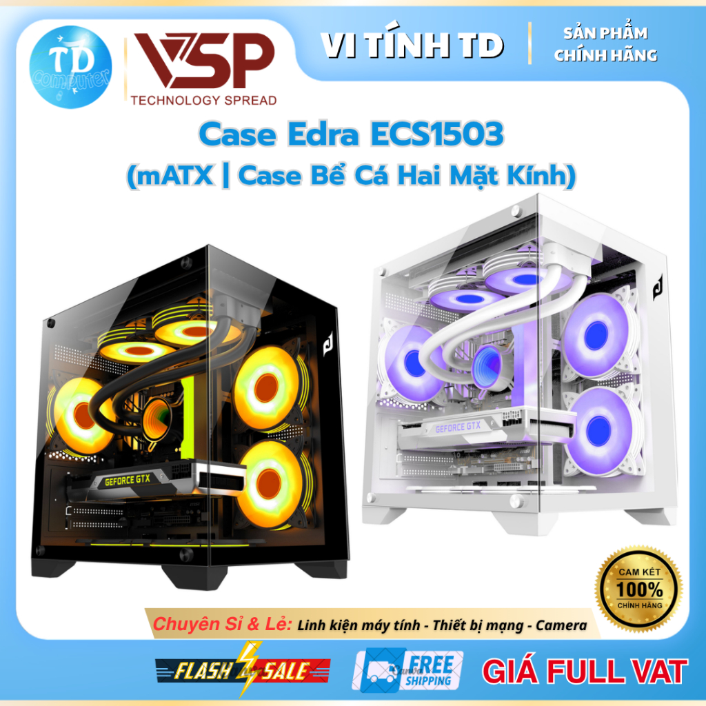 Vỏ Case Edra ECS1503 Rescue (mATX | Case Bể Cá Hai Mặt Kính) - Hàng chính hãng