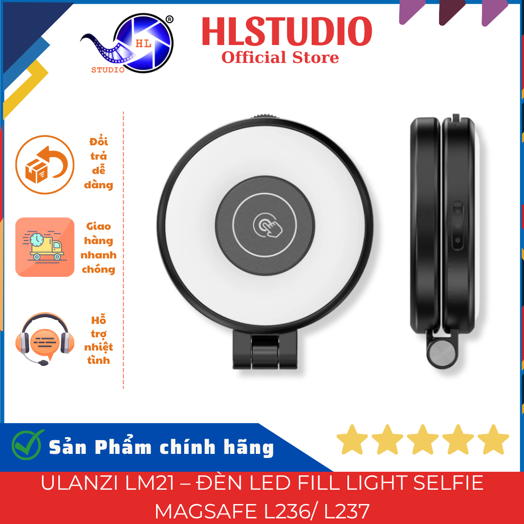 Ulanzi LM21 Đèn Led Fill Light Selfie 2500K 8000K Type C HL Studio