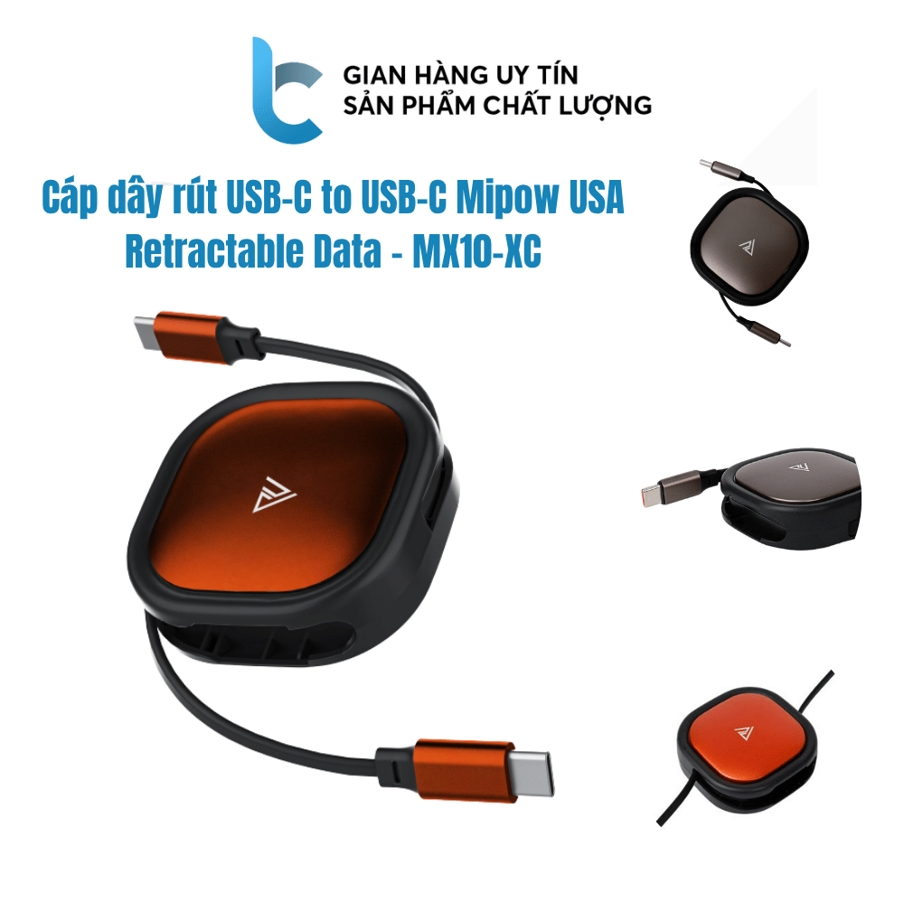 Cáp Dây Rút C-C 60W Mipow Retractable Data MX10-XC