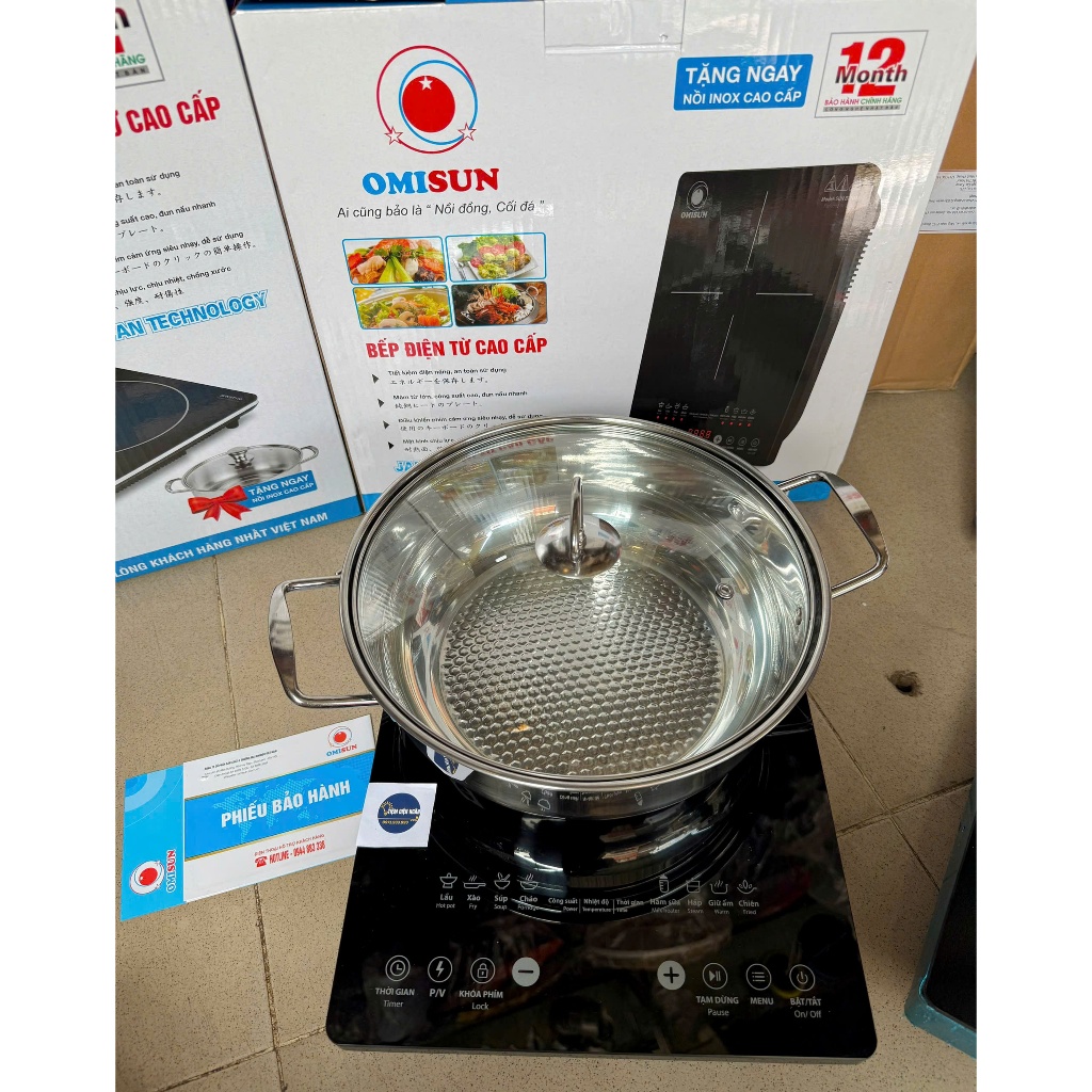 Bếp điện từ OMISUN 2000 - 2200w tặng kèm nồi inox
