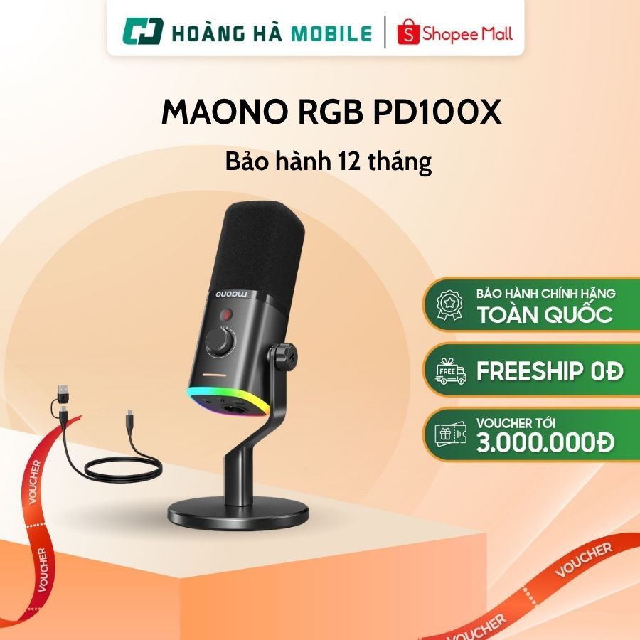 Micro thu âm có dây MAONO RGB PD100X - Chính hãng