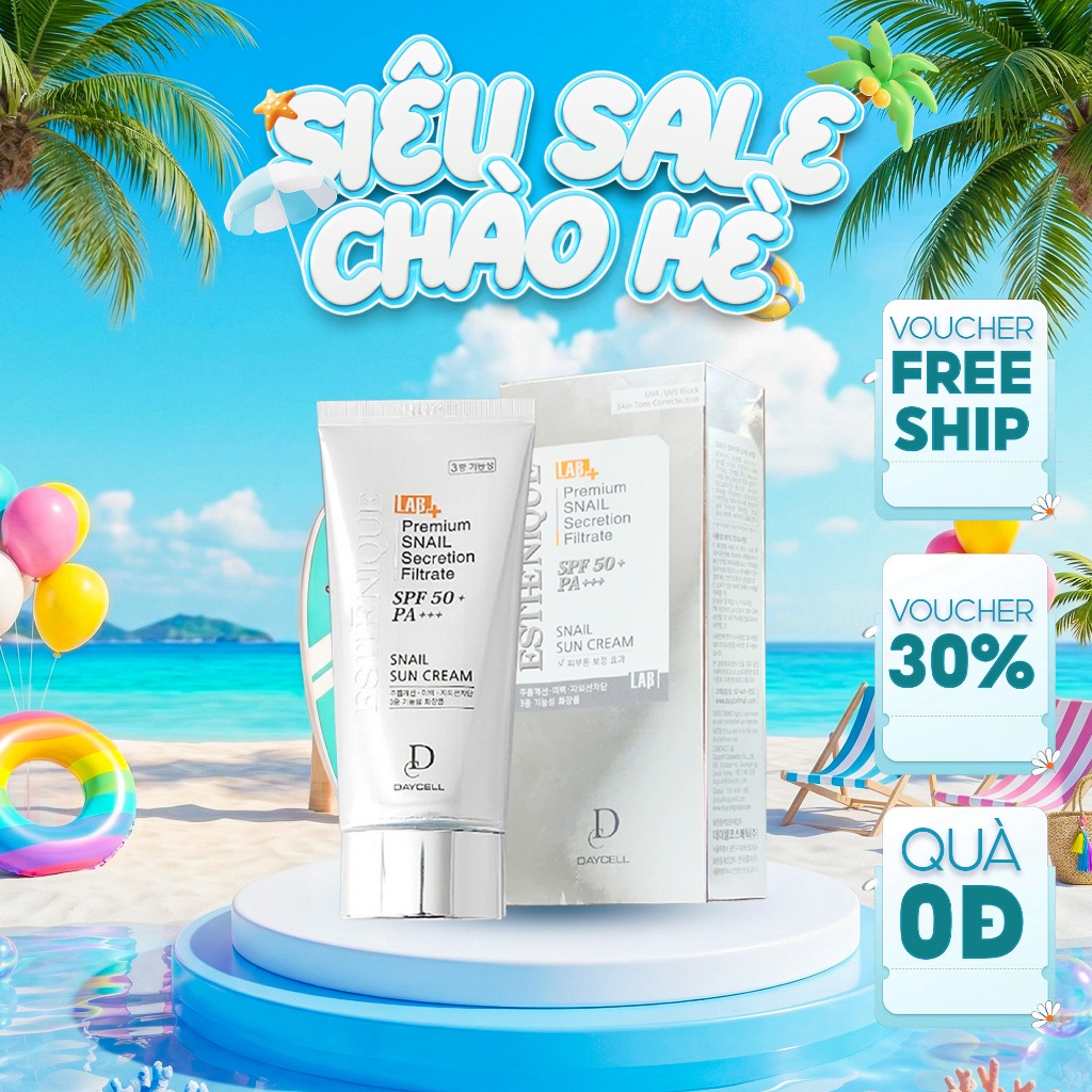 Kem chống nắng ốc sên 6 màng lọc dưỡng trắng cải thiện nếp nhăn 6 màng lọc Daycell SPF 50+ PA+++ 70ml | BigBuy360 - bigbuy360.vn