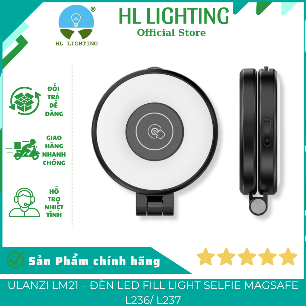 Ulanzi LM21 Đèn Led Fill Light Selfie 2500K 8000K Type C HL Studio
