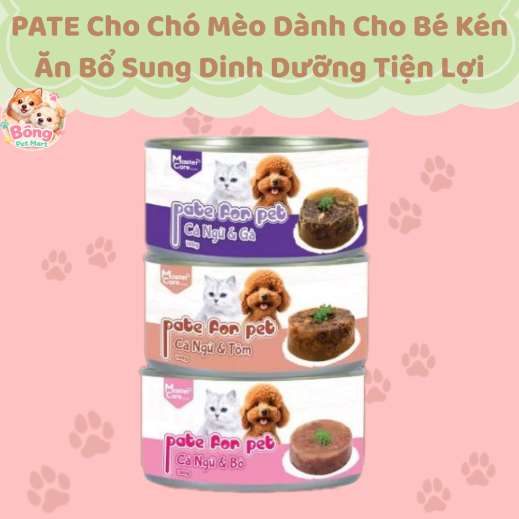 PATE Cho Chó Mèo Dành Cho Bé Kén Ăn Bổ Sung Nhiều Chất Dinh Dưỡng Tiện Lợi MasterCare Nhiều Vị 180gr