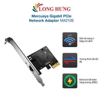Card mạng PCIe Mercusys Gigabit PCle Network Adapter MA210E - Hàng chính hãng