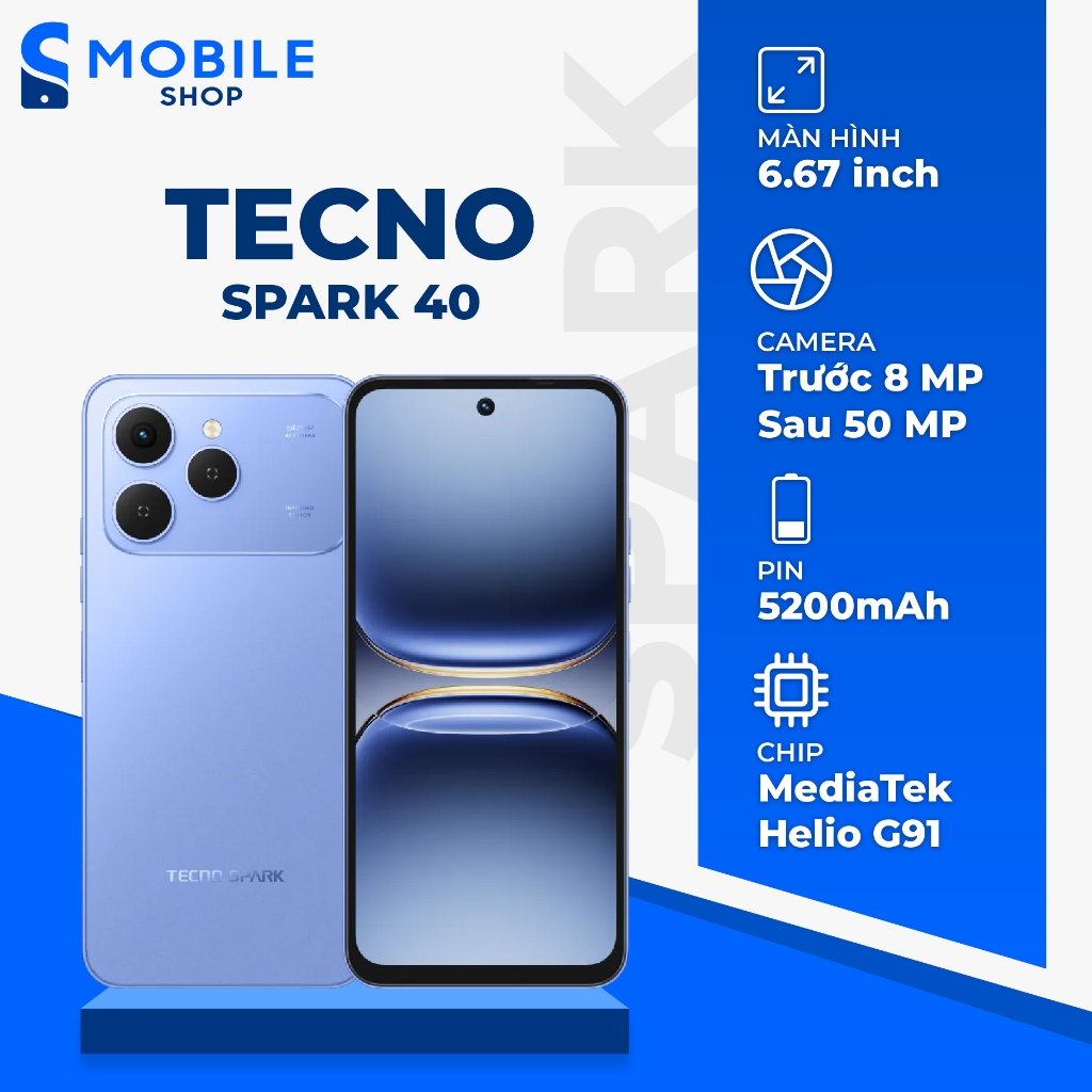 Điện thoại TECNO Spark 40 8GB 256GB Chính Hãng | BigBuy360 - bigbuy360.vn