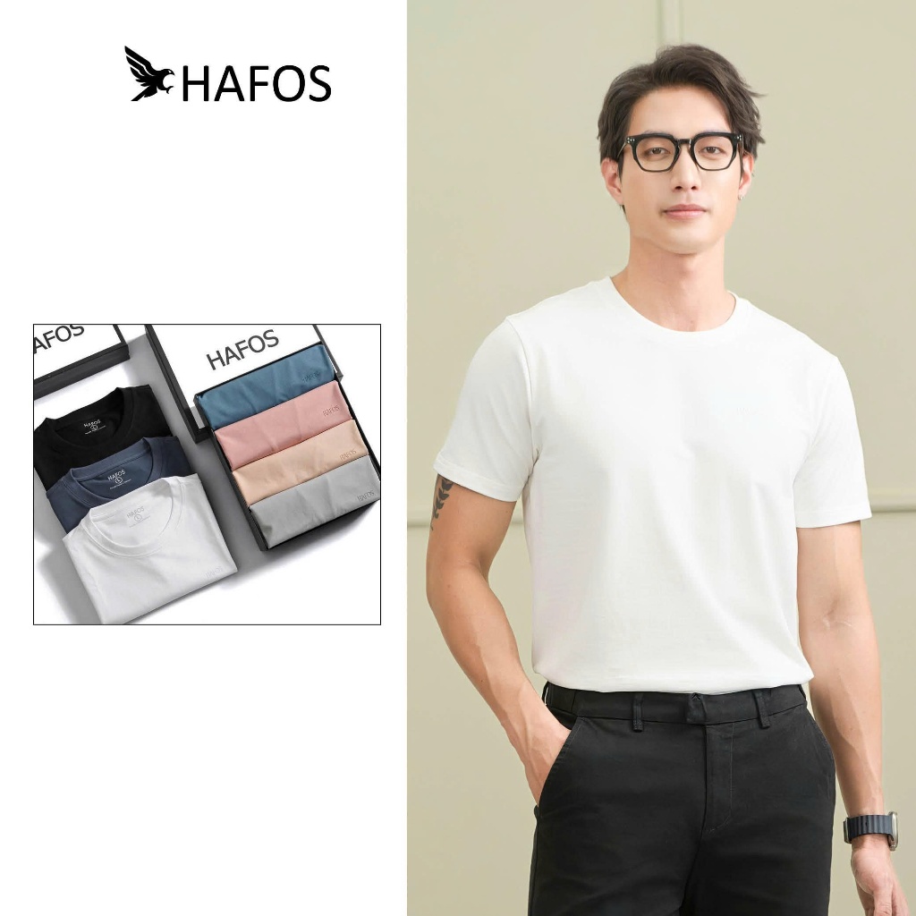 Áo thun trơn HAFOS cotton 4 chiều mát lạnh,ít nhăn. Áo thun basic co giãn,thấm hút mồ hôi, nhiều màu