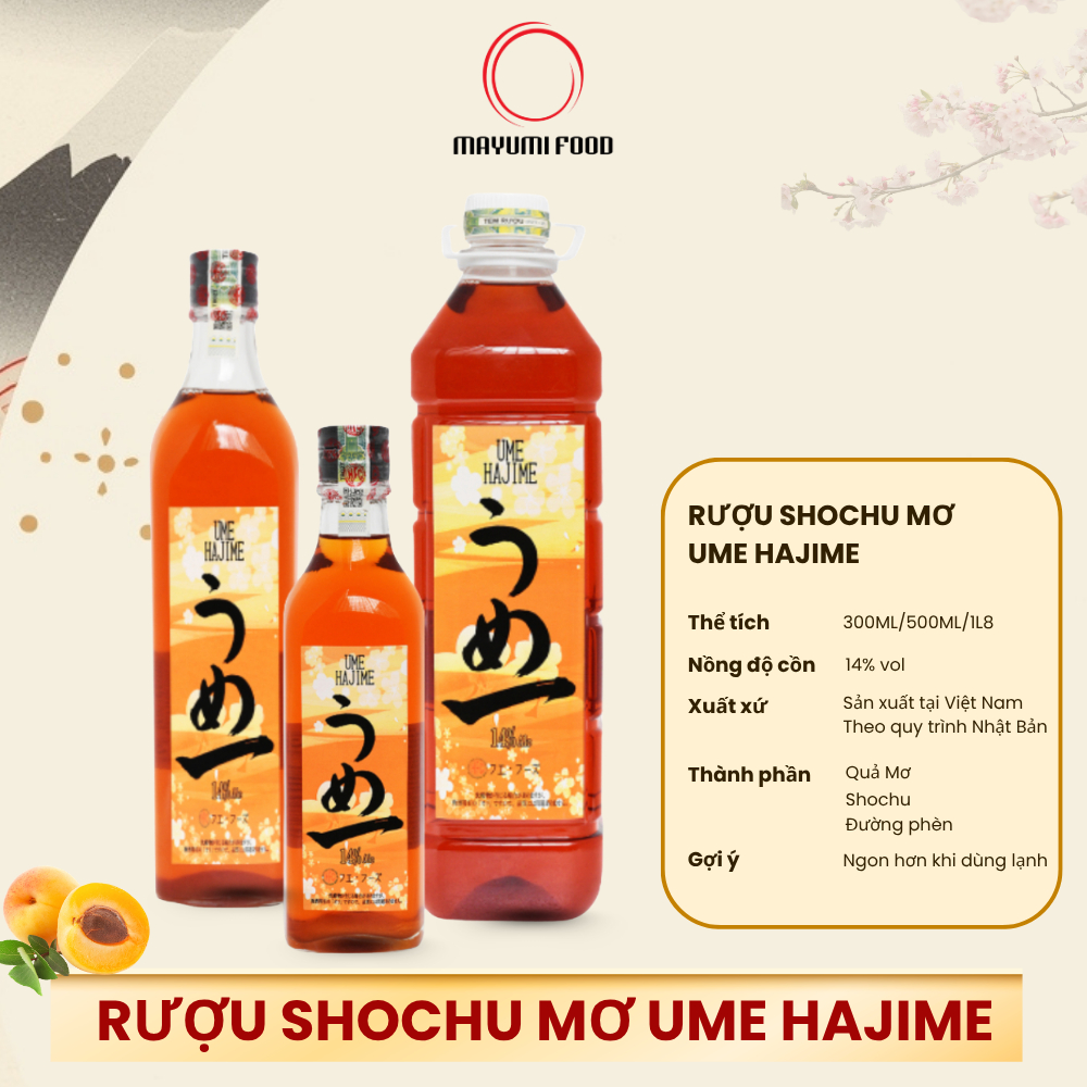 [Bao Bì Mới]Rượu Shochu Mơ Ume Hajime 300ml - 500ml