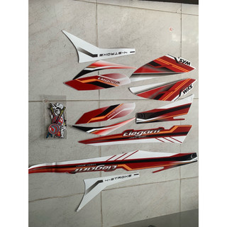 Tem elegant 50cc & 100cc trắng đỏ không số