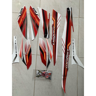 Tem elegant 50cc & 100cc trắng đỏ không số