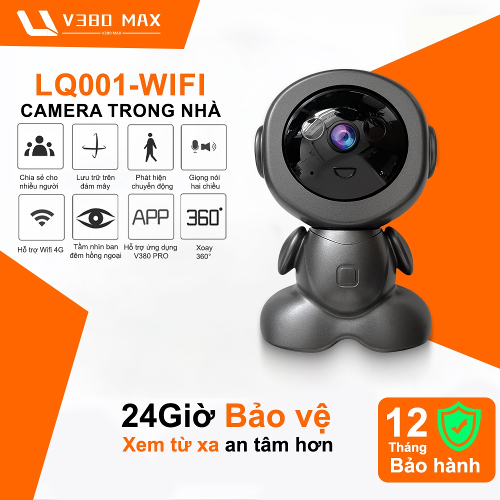 V380 Max Người máy CCTV Kết nối WiFi Camera an ninh nhà thông minh IP Camera Baby/Pet/Nanny HD 1080P